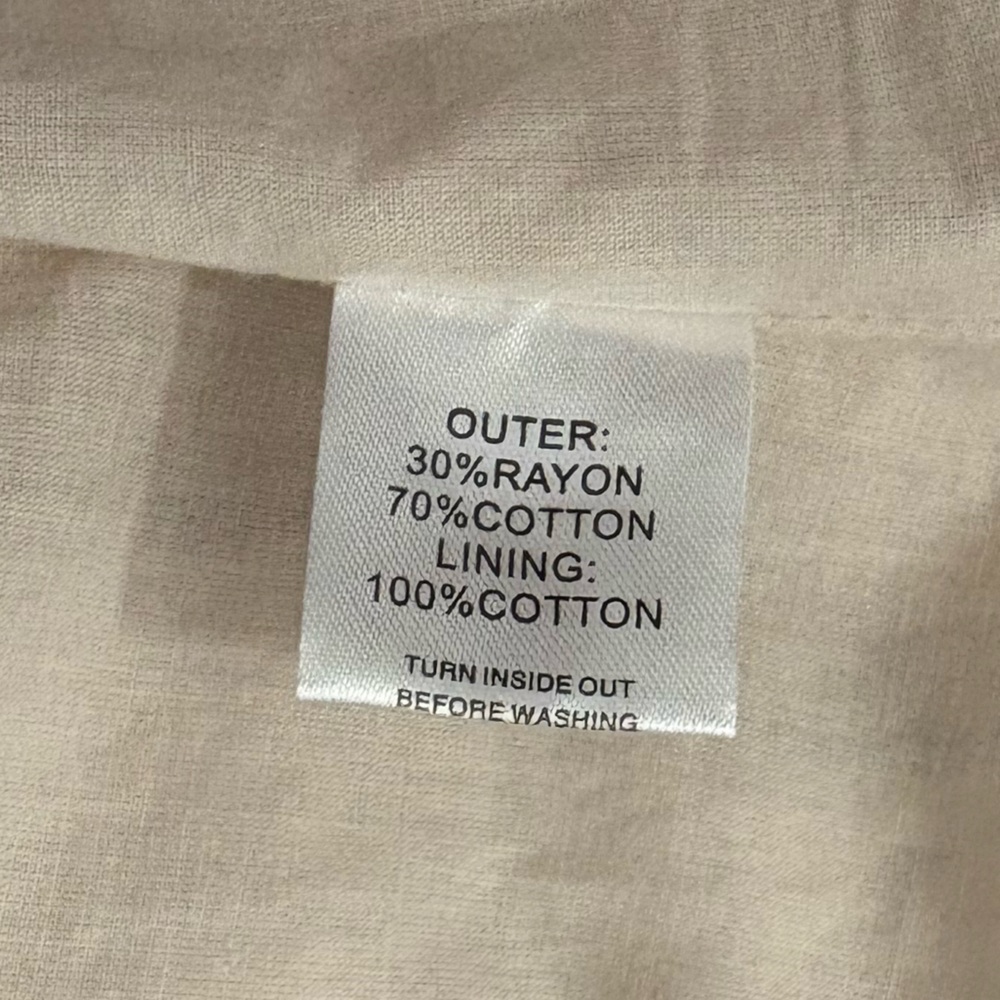 SABO SKIRT Ranetta Linen Blend Mini Dress Size 4 Beige Off Shoulder Babydoll - Picture 10 of 11